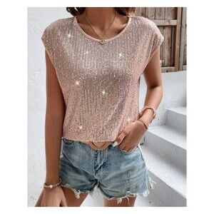 Pie in‎ the Sky Sequin Gray Top
